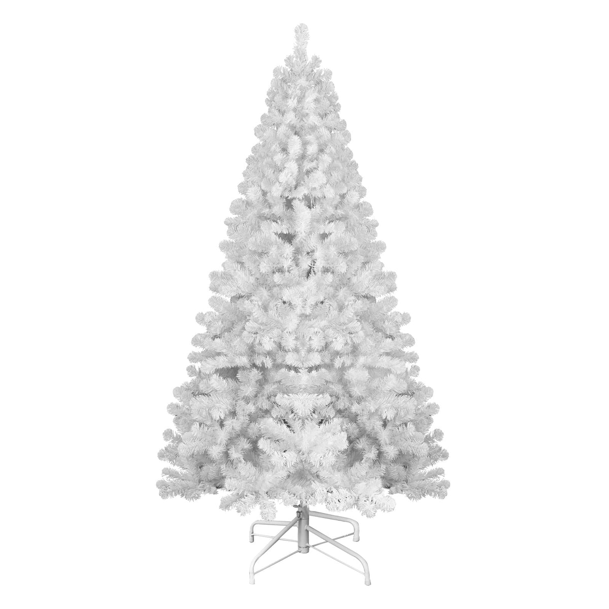 6 Ft White Christmas Tree with Memory Wire, 760 Tips Hinged Artificial PVC Tree, Easy Assembly Holiday Xmas Tree for Indoor Decor (Ornaments Not Included)