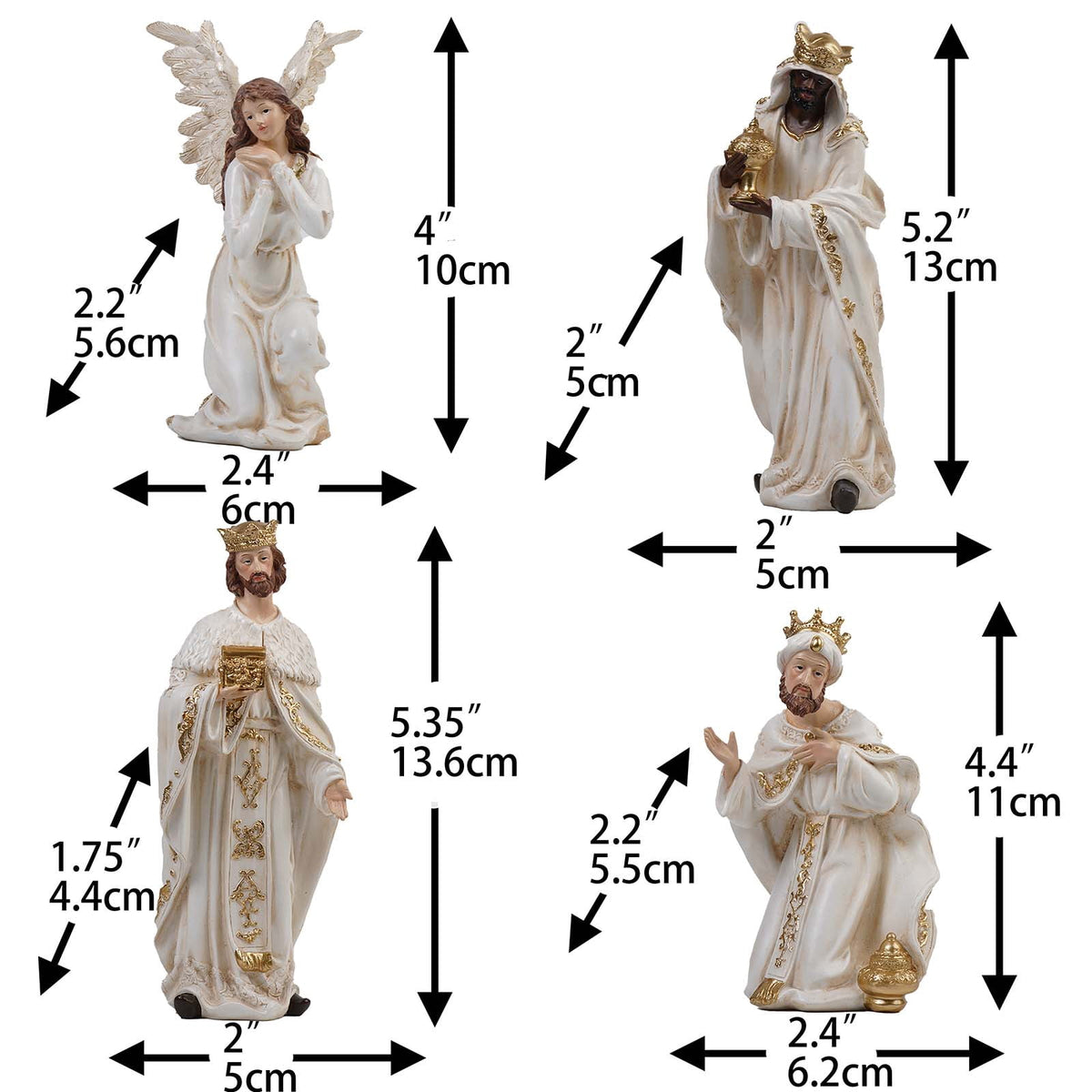 Nativity Set Christmas Indoor 5 inch 11 PCS Scene Statue Figurines Jesus Manger Crib Gift Catholic
