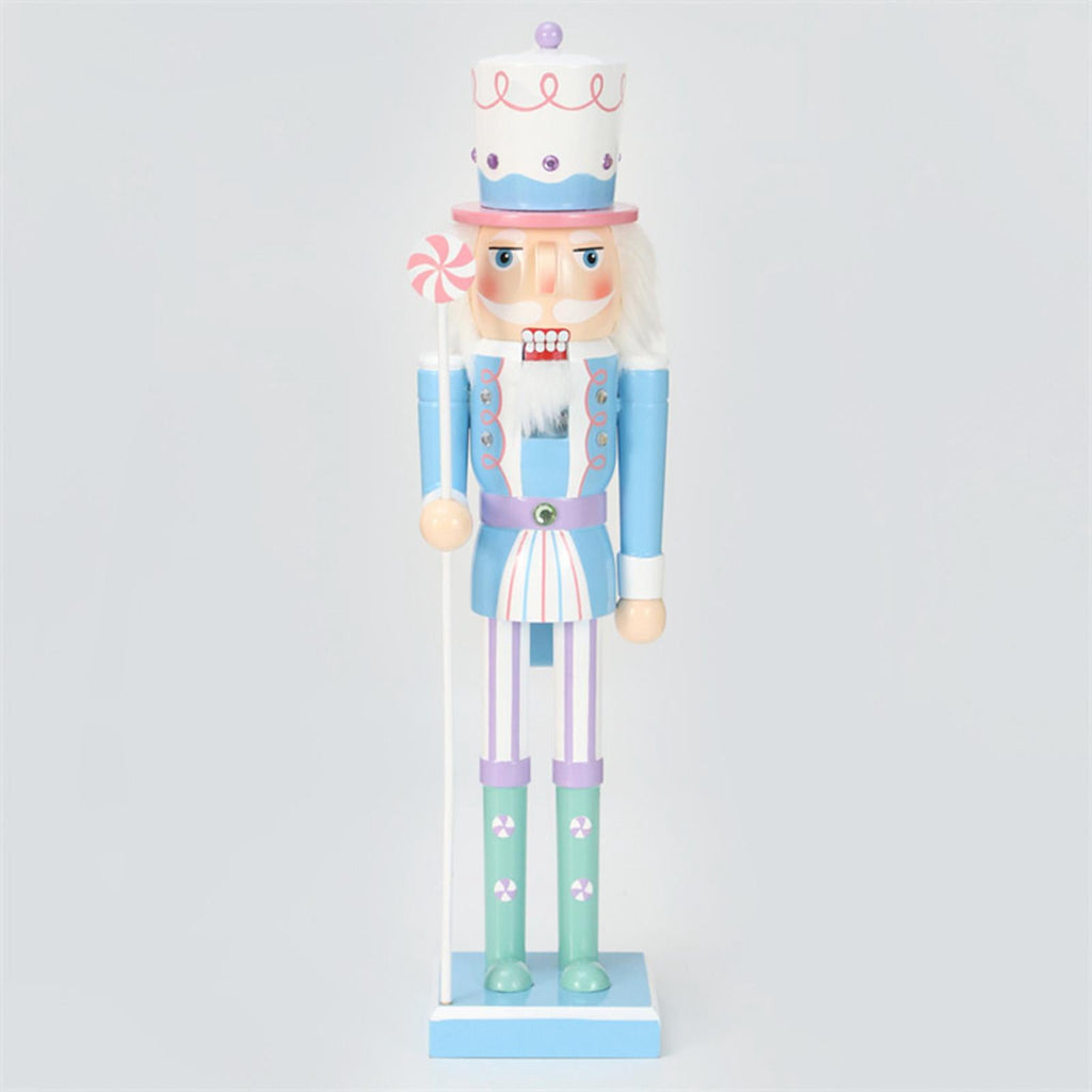 4 Pieces Christmas Nutcracker Ornaments Wooden Nutcracker Doll Decorative Statues Puppet for Shelves Home Decor Festival Xmas Gifts Holiday M