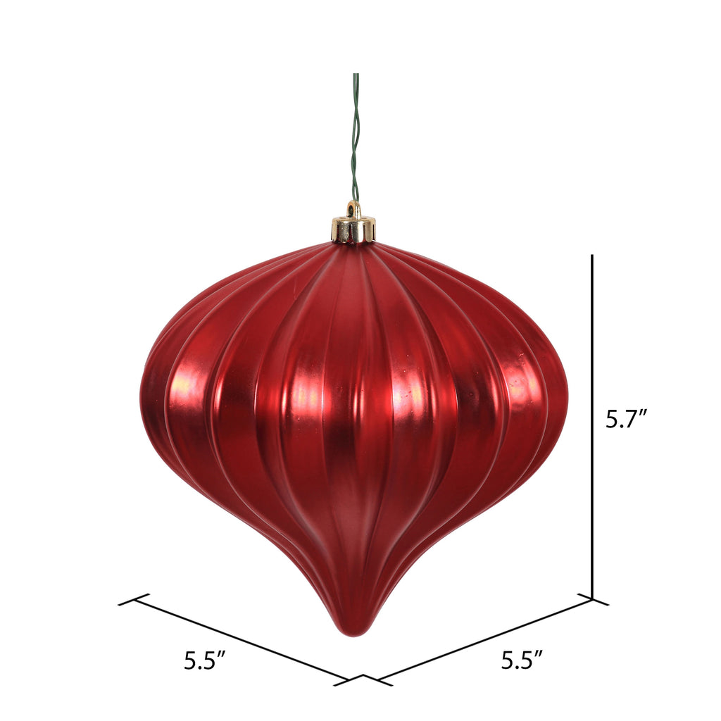 Vickerman 5.7" Burnished Orange Matte Onion Christmas Ornament, UV treated, Set of 3