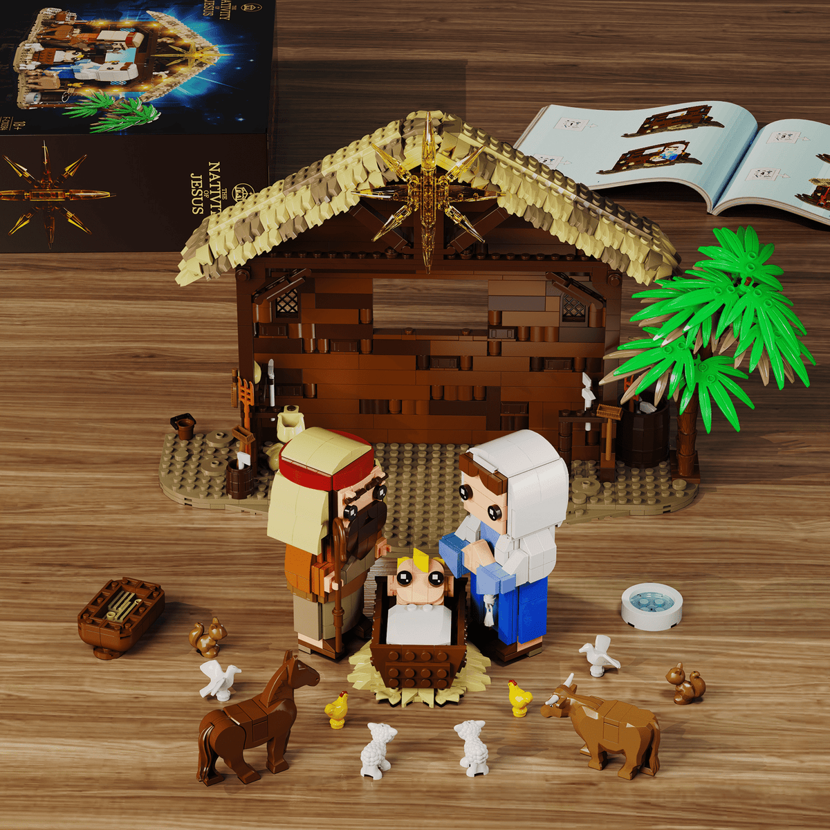 Jesus Building Block Set Nativity Scene Toys Decor for Home Office Tabletop Christian Easter Gifts