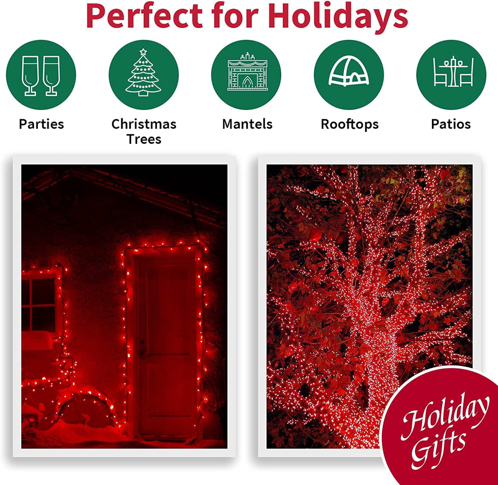 LAMPHOME 100 Multicolor-Christmas Lights - 21.6FT LED String Lights, Mini led Lights for Indoor Outdoor Home Holiday Party Wedding Independence Day Decoration