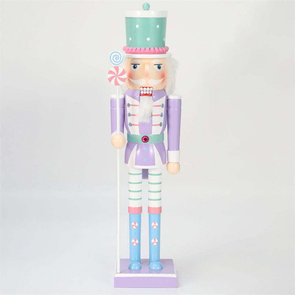 4 Pieces Christmas Nutcracker Ornaments Wooden Nutcracker Doll Decorative Statues Puppet for Shelves Home Decor Festival Xmas Gifts Holiday M