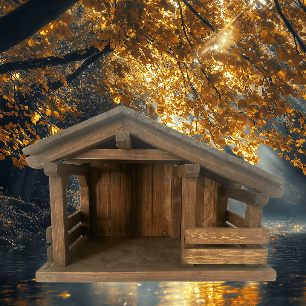 Wood Nativity Stable/Creche , Single Stall