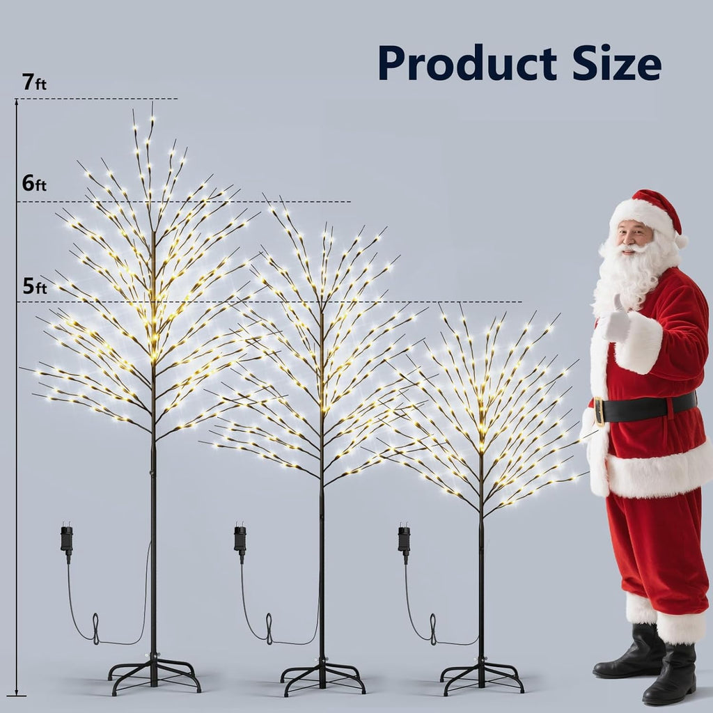 ABORON Christmas Decoration Ball Lights, Pre-Lit Hanging Foldable Xmas Light Ball with 8 Lighting Modes for Outdoor Holiday Lights Decor -16.5" 3 Pk