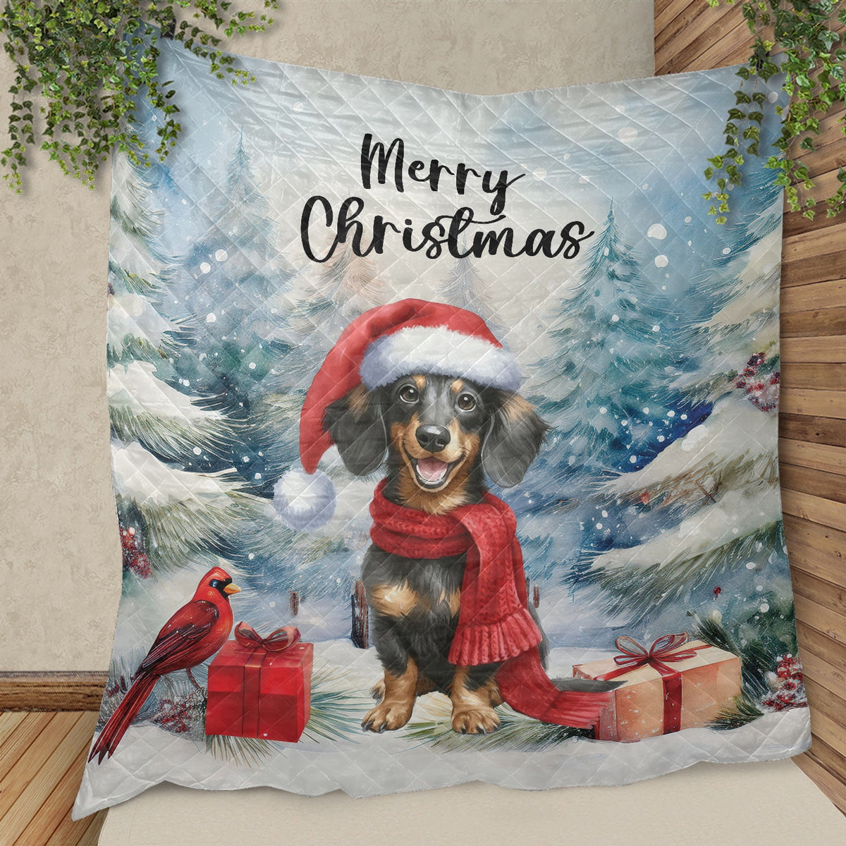 Merry Christmas French Bulldog Enjoys Woofmas Winter Xmas Holiday Quilt Bedding Set Dog Lover Gifts 1 Blanket Bed Cover 2 Pillowcases - 02022