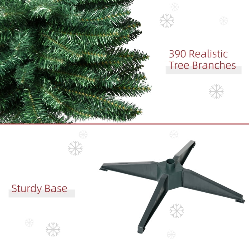 Alvantor Slim Pencil Christmas Tree with 390 Tips, Unlit Artificial Xmas Tree with Plastic Stand 6' Green