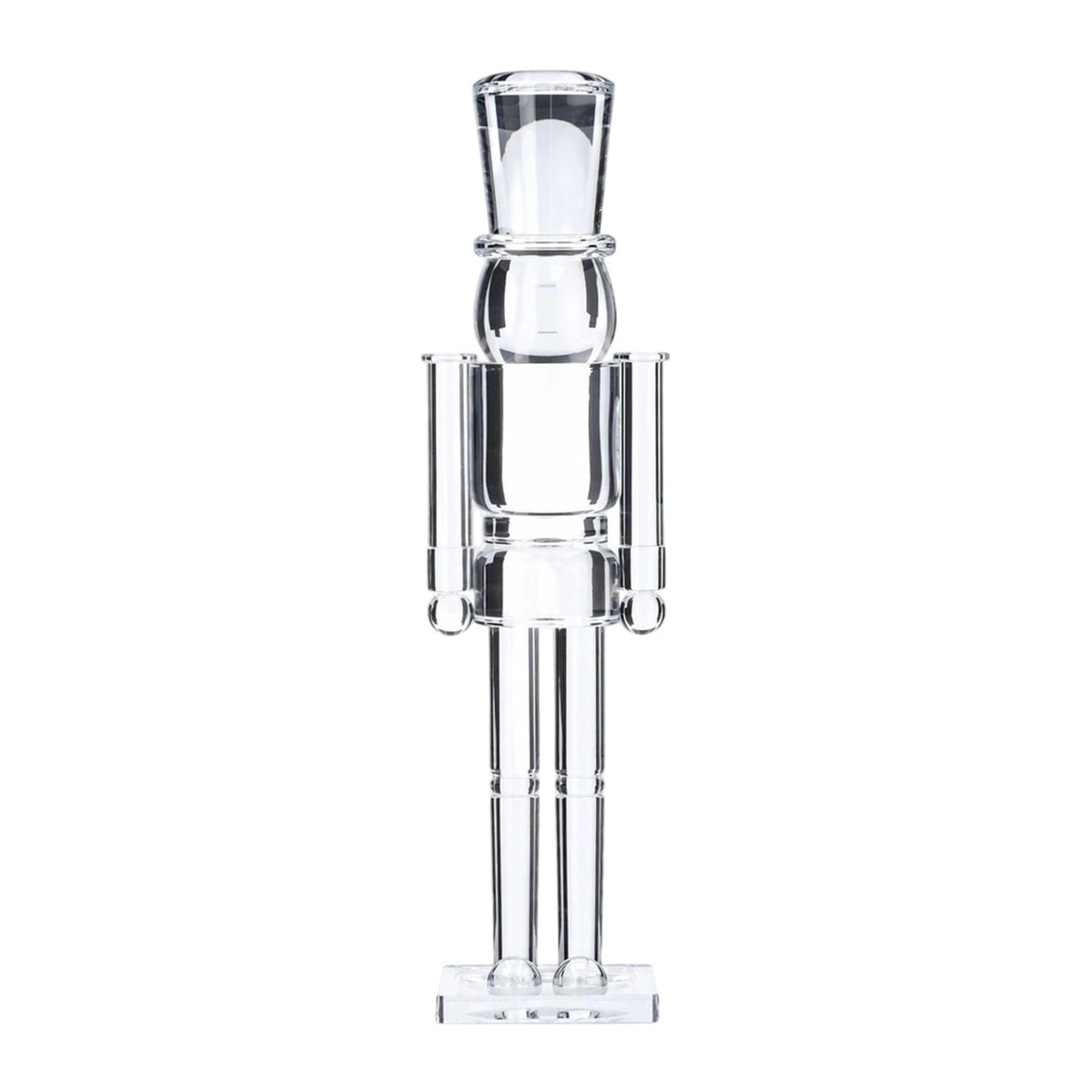 Awaswae Christmas Soldier Figurine, 14.57 x 3.94 Inch Transparent Acrylic Holiday Statue, Modern Nutcracker Style Decor for Mantel, Shelf, Tabletop and Christmas Home Display