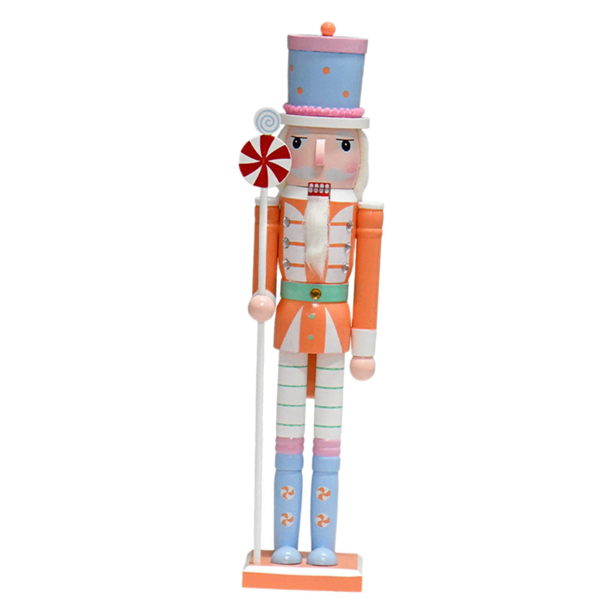 QccHieUs Nutcracker Figurine Nutcracker Figure Desk Crafts Christmas Decorations Wooden Orange