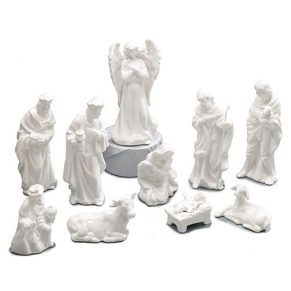 burton+BURTON Porcelain Miniature Nativity Figurine 10 Piece, White