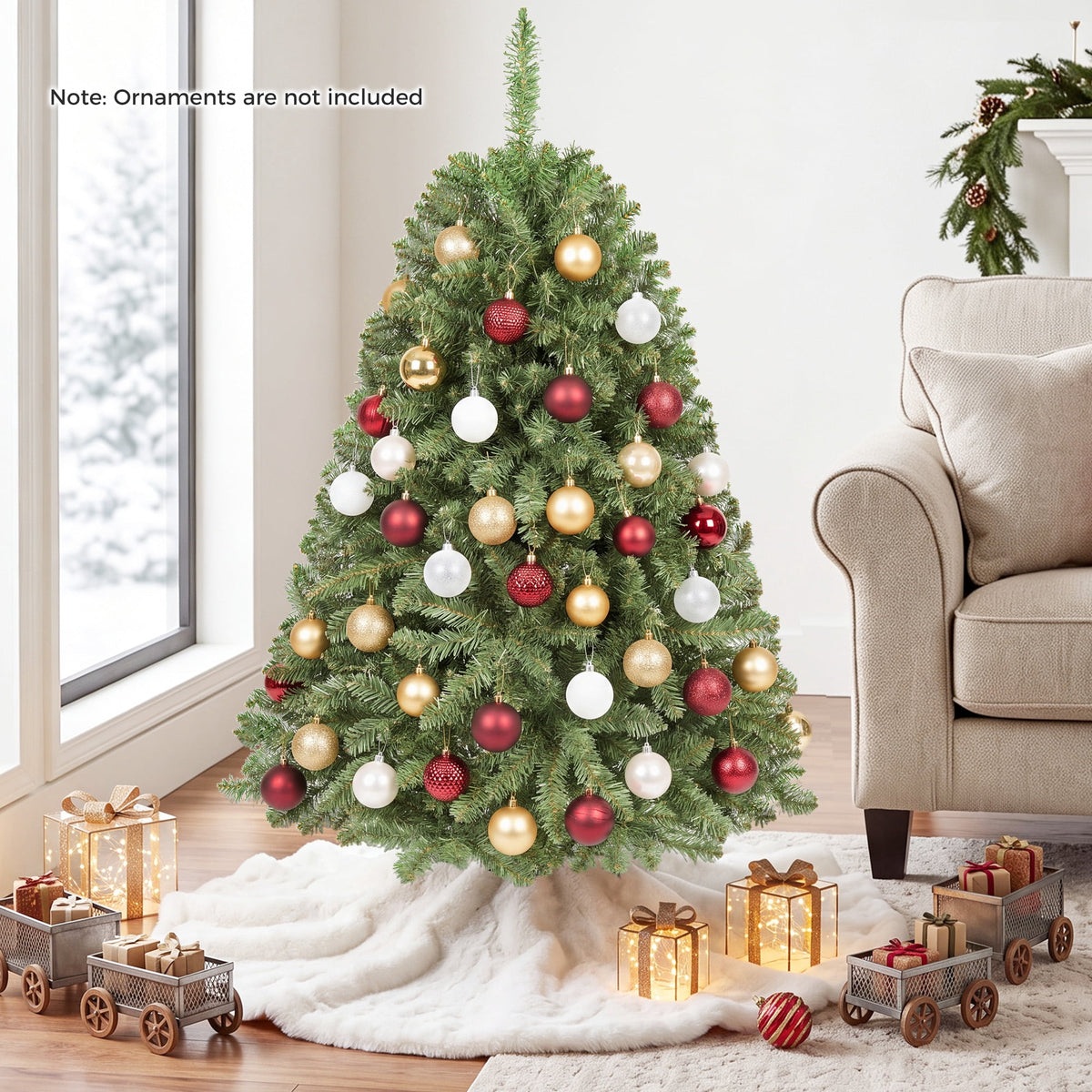 Costway 4 ft Artificial Christmas Tree with 559 Lush PVC Branch Tips & Folding Metal Stand