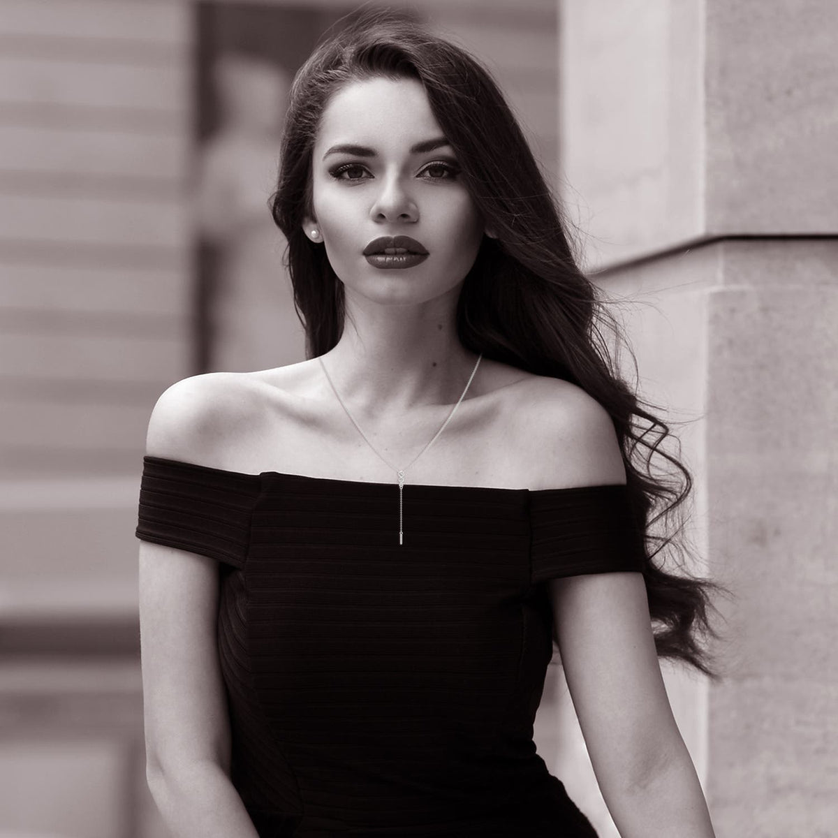 Angara Necklace - Natural Diamond Lariat Necklace in 14K Yellow Gold for Women | April Birthstone Jewelry, Birthday, Anniversary, Christmas, Jewelry Gift for Women