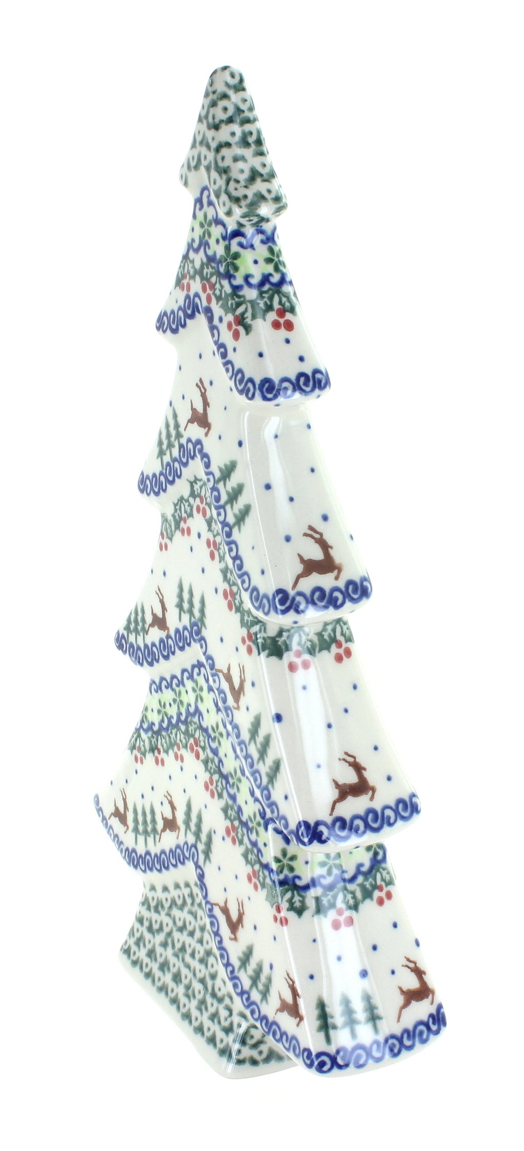 Blue Rose Polish Pottery Little Snowman Flat Christmas Tree