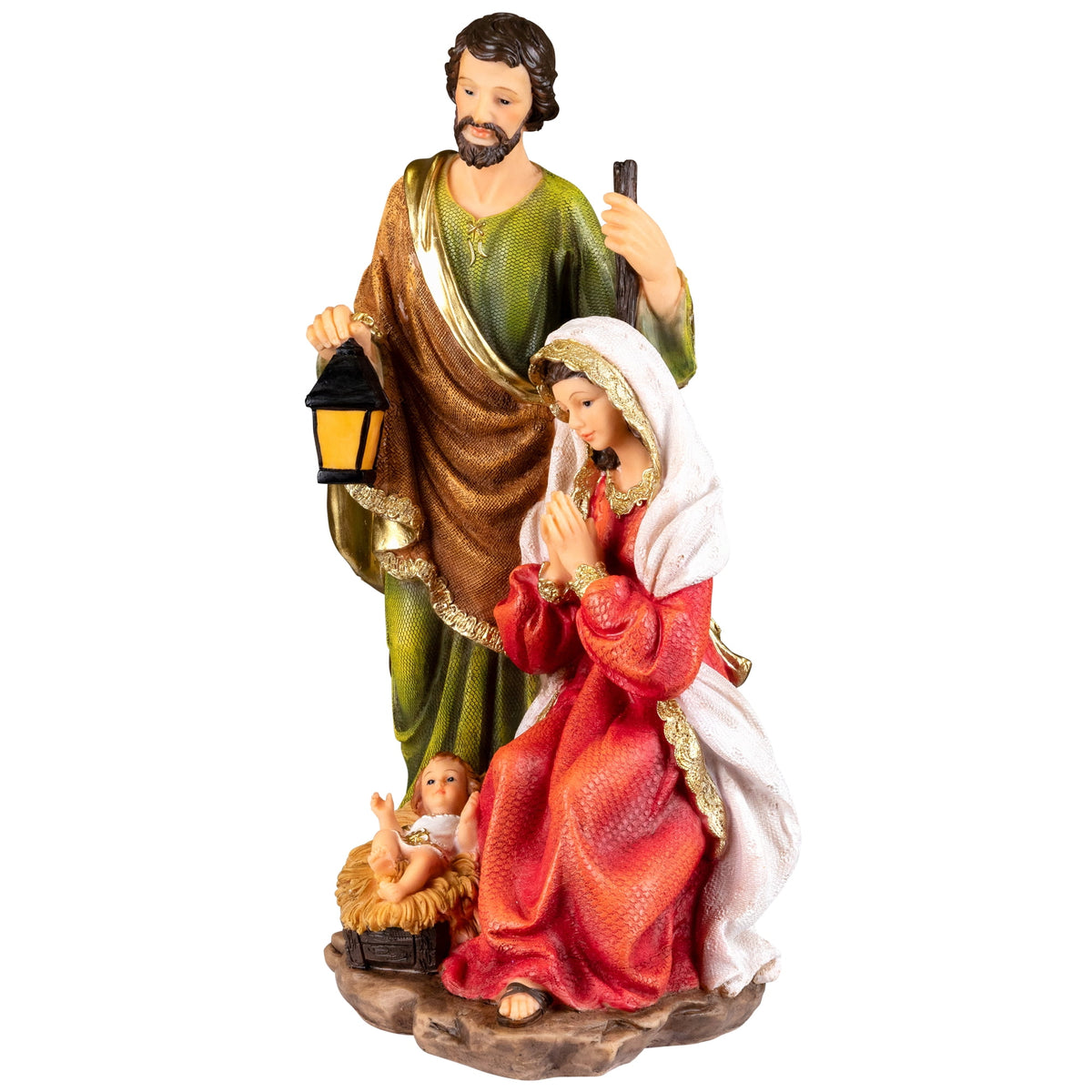 Northlight Joseph, Mary and Baby Jesus Holy Family Nativity Scene Christmas Decoration - 9"