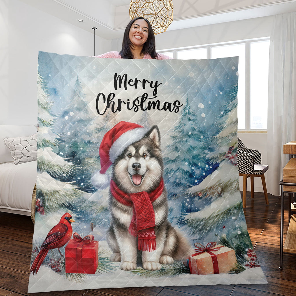 Merry Christmas French Bulldog Enjoys Woofmas Winter Xmas Holiday Quilt Bedding Set Dog Lover Gifts 1 Blanket Bed Cover 2 Pillowcases - 02022