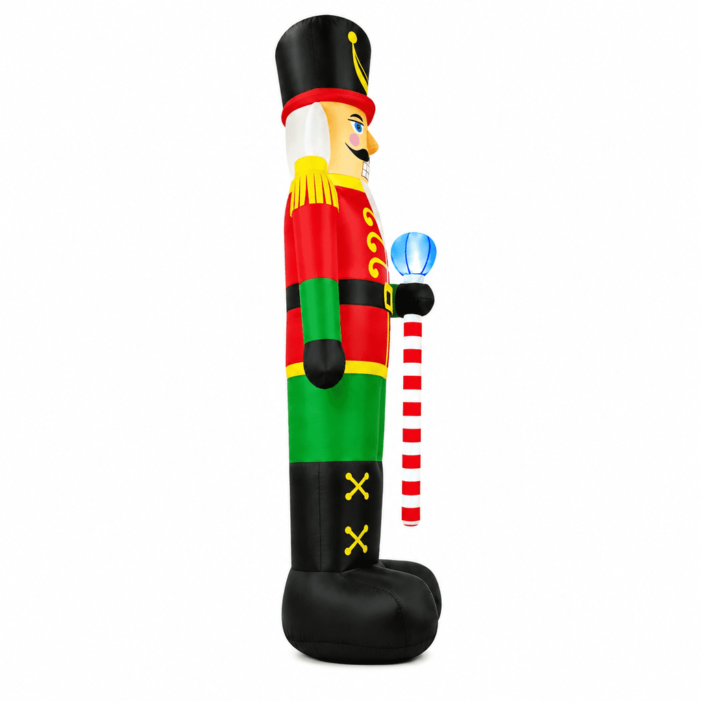 Yexmas 12FT Christmas Inflatable Nutcracker Soldier, Blow Up Yard Xmas Decor with LED Light&Candy Cane for Holiday Party Lawn Garden Outdoor Decor