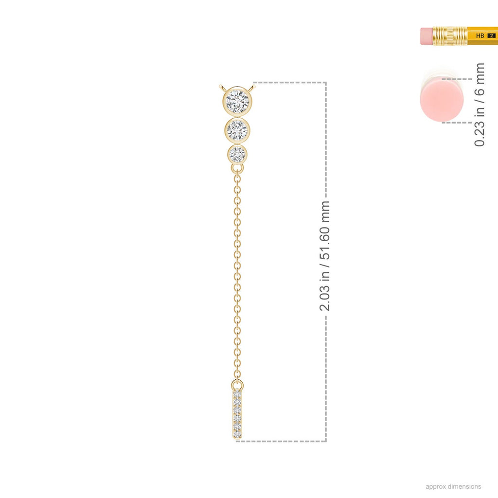 Angara Necklace - Natural Diamond Lariat Necklace in 14K Yellow Gold for Women | April Birthstone Jewelry, Birthday, Anniversary, Christmas, Jewelry Gift for Women