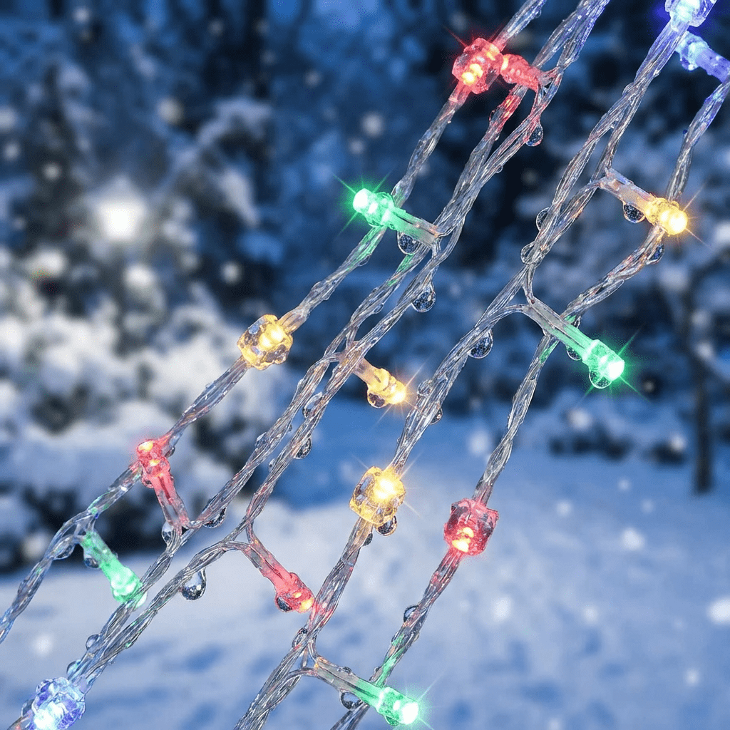 Outdoor String Lights Decorations, 350 LED Star Waterfall String Fairy Lights with 8 Modes for Indoor wedding Decor