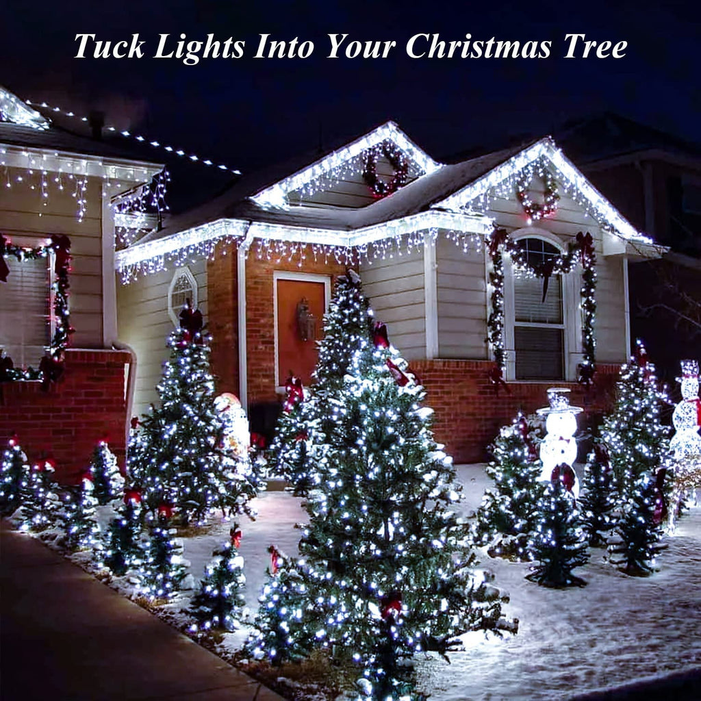 Rirool 2-Pack Solar Christmas Lights 100LED 39ft Waterproof Multicolor String Lights with 8 Modes for Gardens, Wedding, Party, Christmas Tree, Xmas Outdoor Decorations
