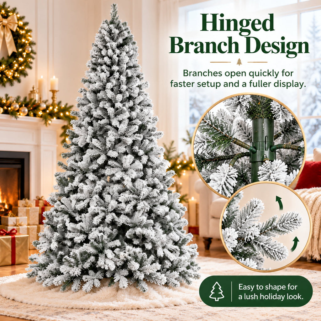 Vebreda Christmas Tree 6ft Artificial Hinged Xmas Tree with 1,000 Branch Tips, Green