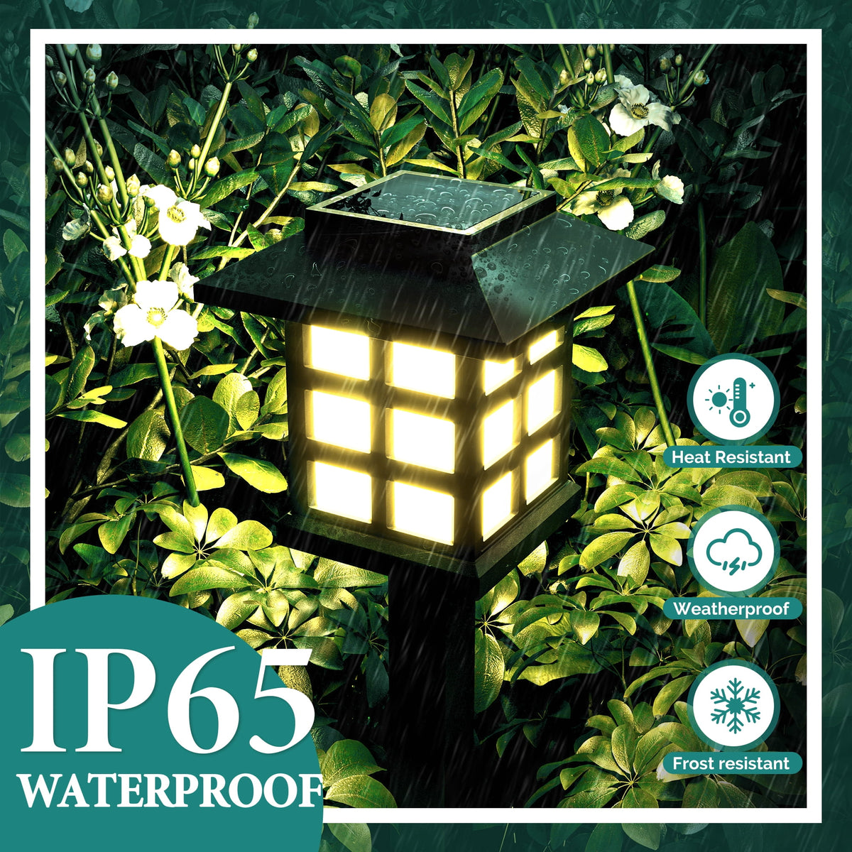 GIGALUMI Outdoor Solar Pathway Lights, 8 Pack, Automatic, LED, Weather Resistant