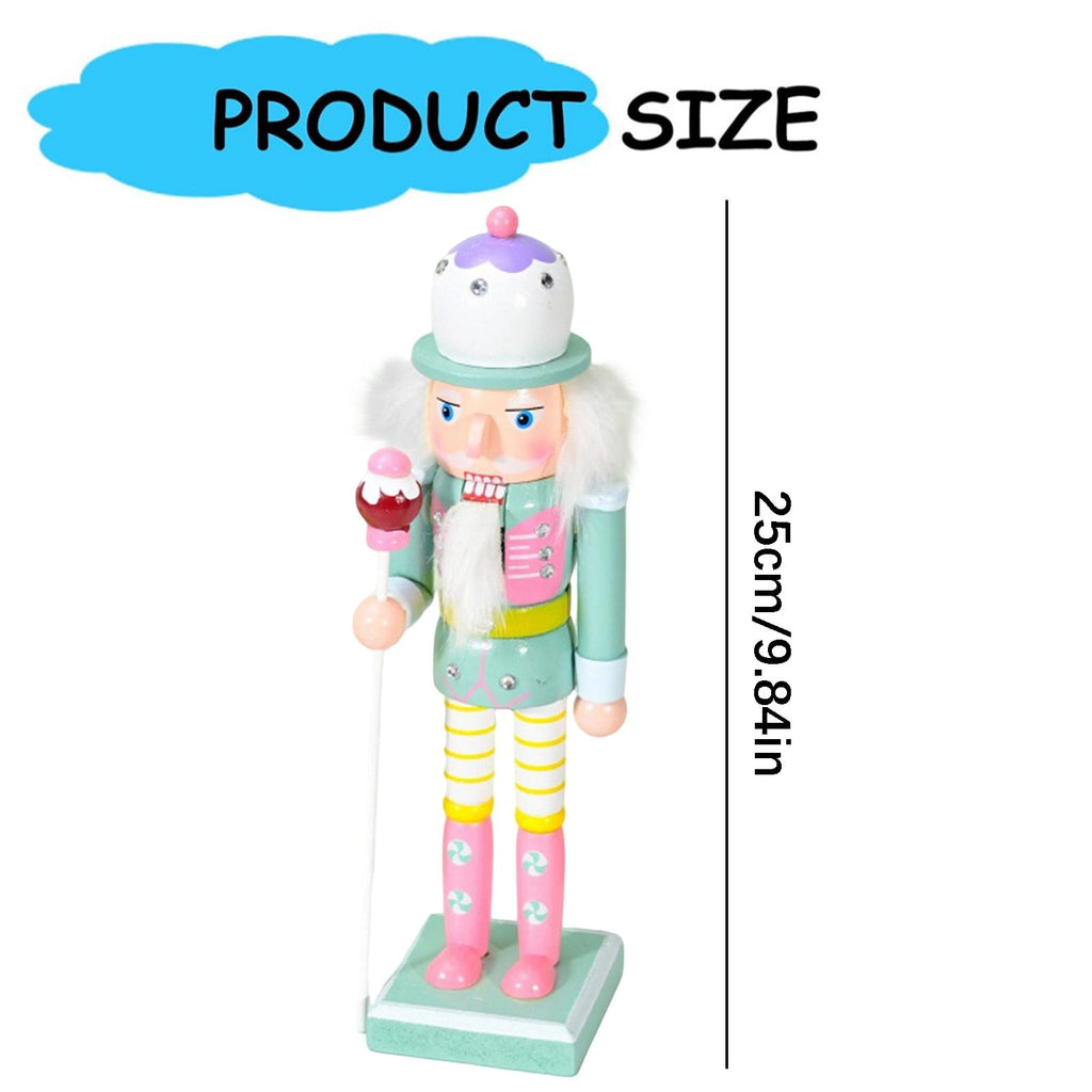 Wooden Nutcracker Soldier Figurine 4-Piece Set, Christmas Tabletop Decor for Mantel Shelf Window Holiday Home Decoration 14.96"