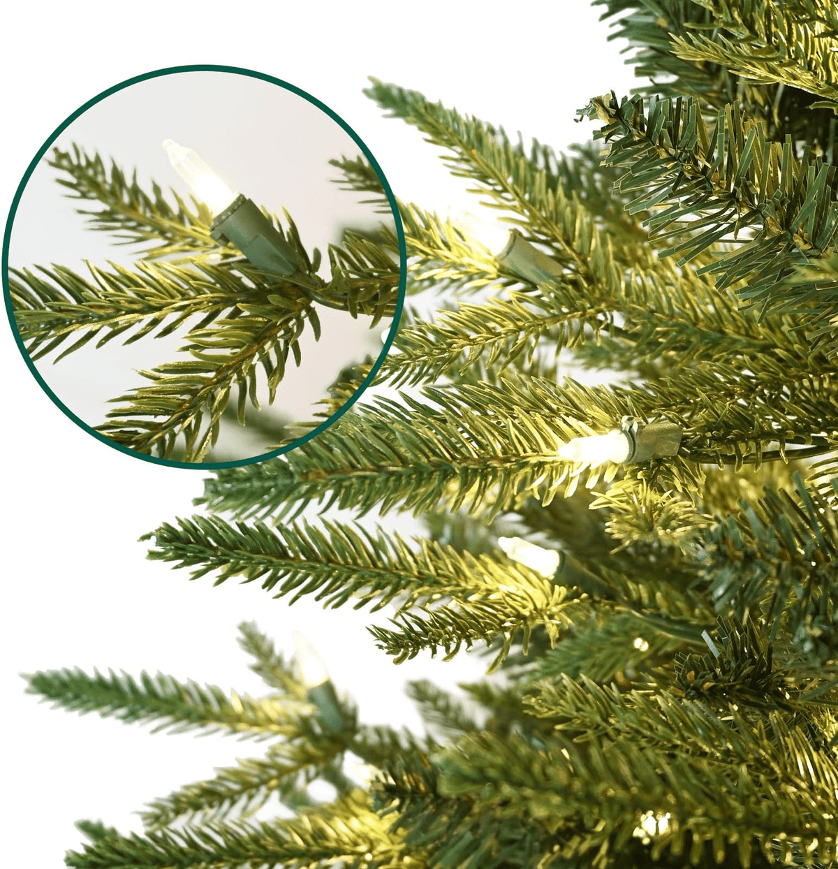 Makeatree 4ft Prelit Artificial Christmas Tree Realistic Fir Xmas Tree with 907 PE PVC Tips & 150 Lights Green & Foldable Base