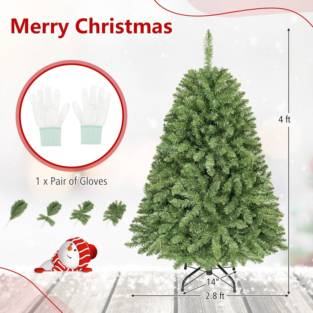 Costway 4 ft Artificial Christmas Tree with 559 Lush PVC Branch Tips & Folding Metal Stand