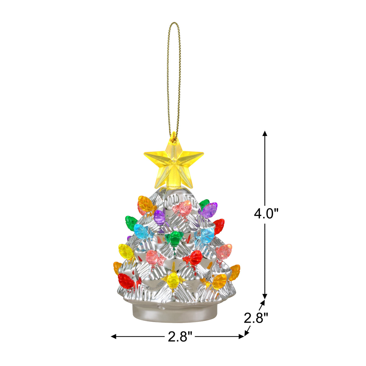 Mr. Christmas 5.25-Inch Nostalgic Tabletop Christmas Trees, Set of 3, White, LED Lights