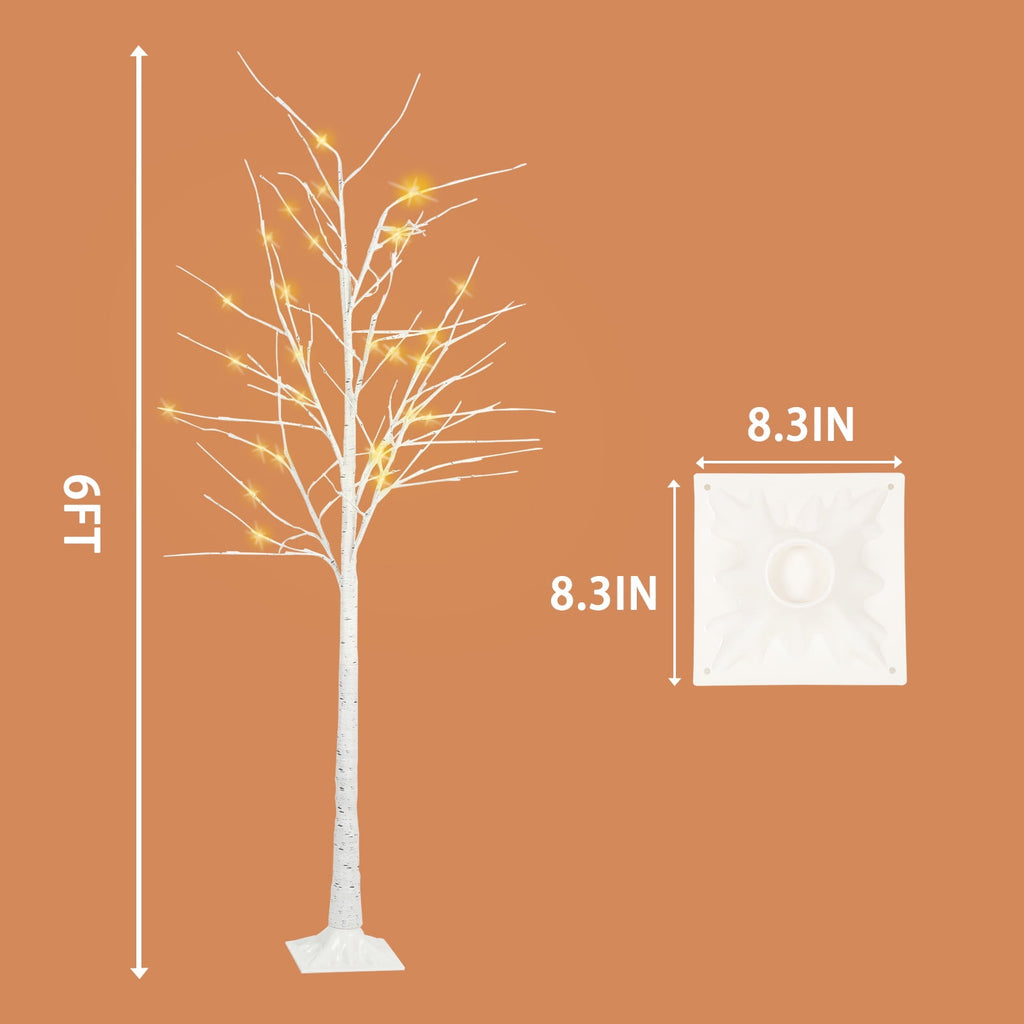 6FT LED Birch Tree Fairy Light Indoor Outdoor Christmas Holiday Decoration