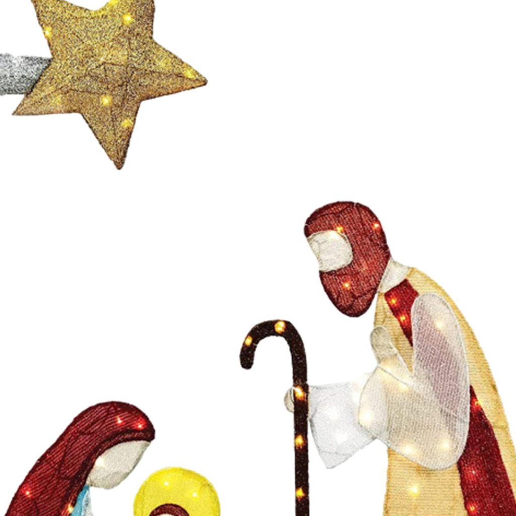 yotijay Christmas Nativity Scene Figurine Set Jesus Holy Family Statue Light up Birth of B