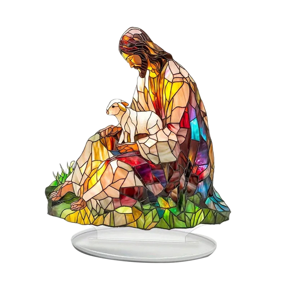 Xuniizn Christmas Ornaments 7x5x3" Acrylic Nativity Scene Standing Decorative, Nativity Sets & Figures Indoor Holiday Party Wedding Christmas Table Decorations, Christmas Decorations for Home