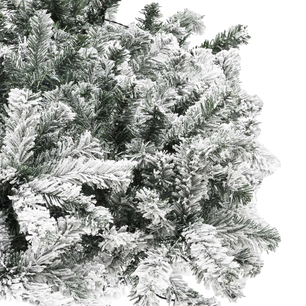 Uforic 7.5ft Pre-lit Snow Flocked Pencil Christmas Tree with 1000 Branch Tips & 350 Lights, Remote Control, White Flocked