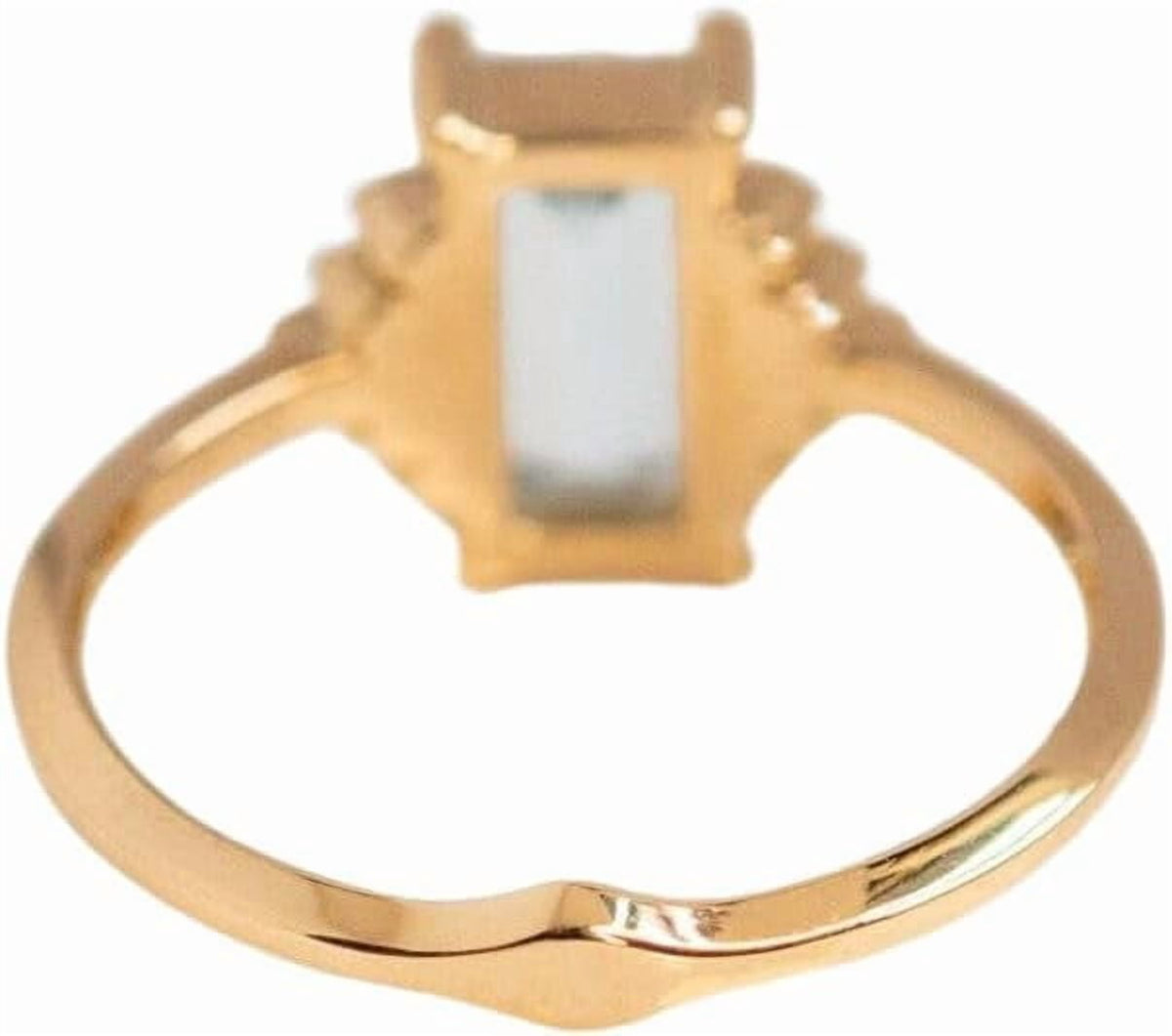 Baguette CZ Ring, Natural Aquamarine Cocktail Ring, Aquamarine Gemstone Ring, March Birthstone, Womens Ring, Wedding Ring, Gift For Her, Christmas Ring, Solitaire, Yellow Gold Micron Ring