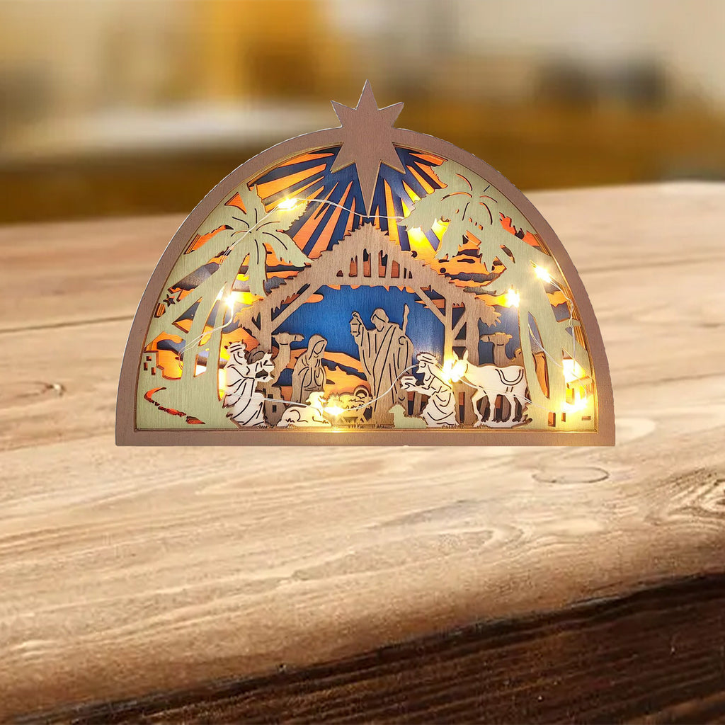 AuroraX Hanging Nativity Scene Sets for Christmas Decor,Holy Family Vintage Acrylic Ornament for Christmas Tree,Holiday Indoor Religious Decorations