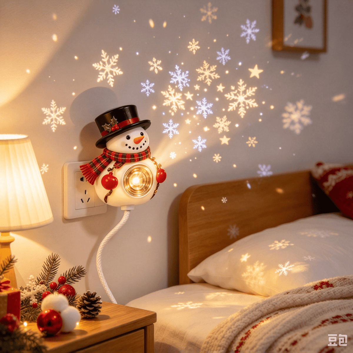 Christmas Projector Light Tree-Shaped, HD Plug Christmas Projector for Wall and Ceiling Decor, USB Indoor Christmas Light for Room, Party and Seasonal Displays