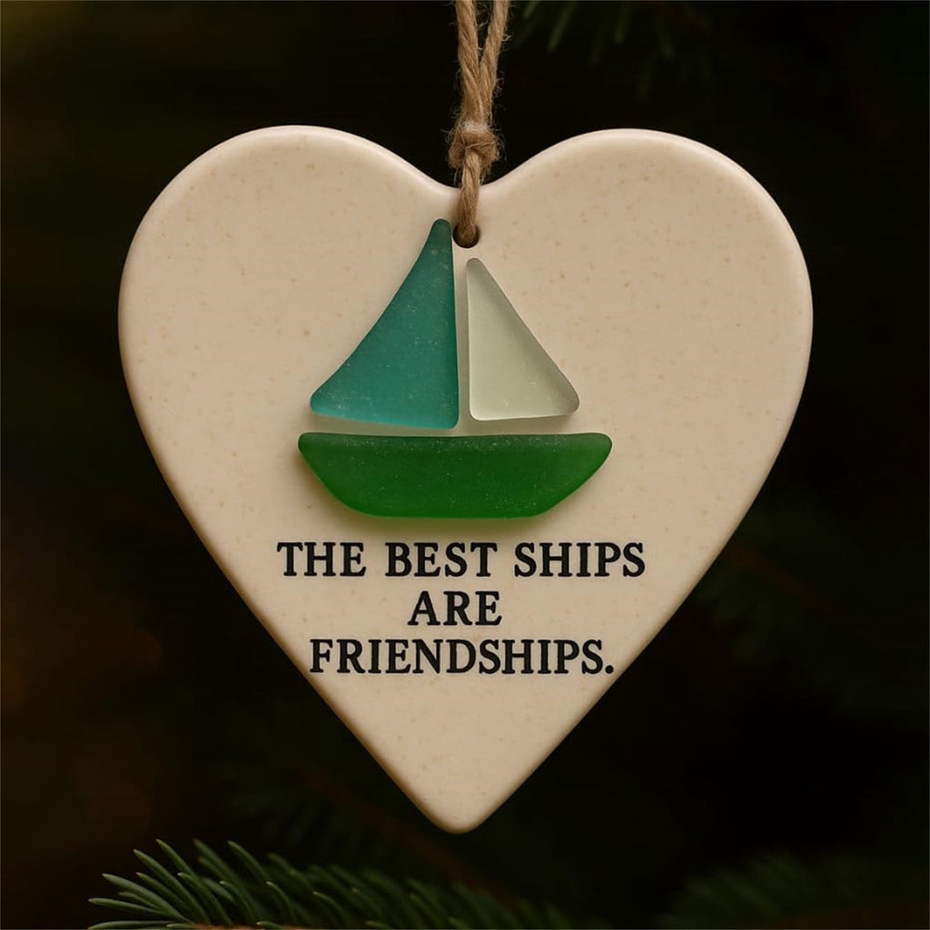Lunxisen 1 Pcs Sea Glass Nativity: Jesus’ Birth Christmas Ornament,Coastal Inspired Sea Glass Nativity Ornament,Handmade Nativity Scene, with Shells and Starfish