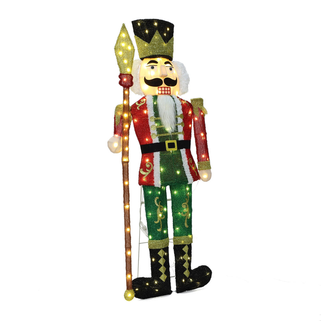 Langford Pre-lit 4ft Glittery Nutcracker Soldier Christmas Decoration