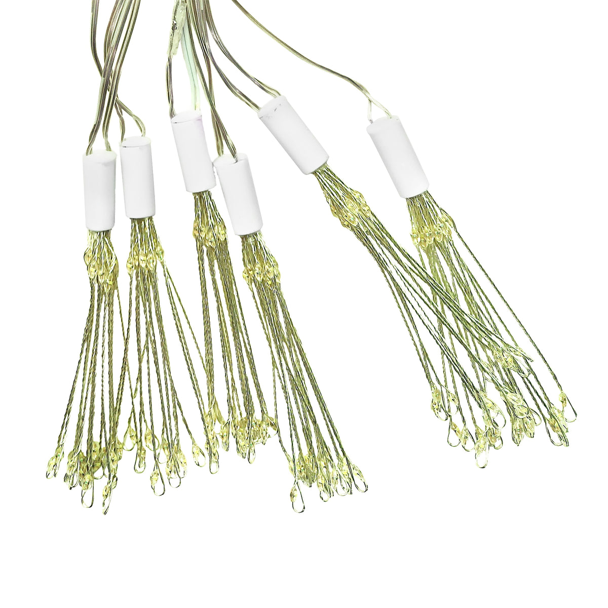 Indoor/Outdoor 6-Count LED 8-Function Starburst Christmas String Lights, Warm White, Transparent Wire, 7.5', by Holiday Time