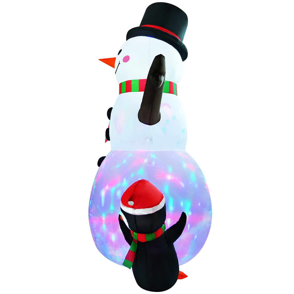Yexmas 6FT Christmas Snowman Inflatables,Outdoor Snowman Decor with Penguins & Gift Boxes,Xmas Blow Up Yard Inflatables for Party Indoor Garden Lawn Decor