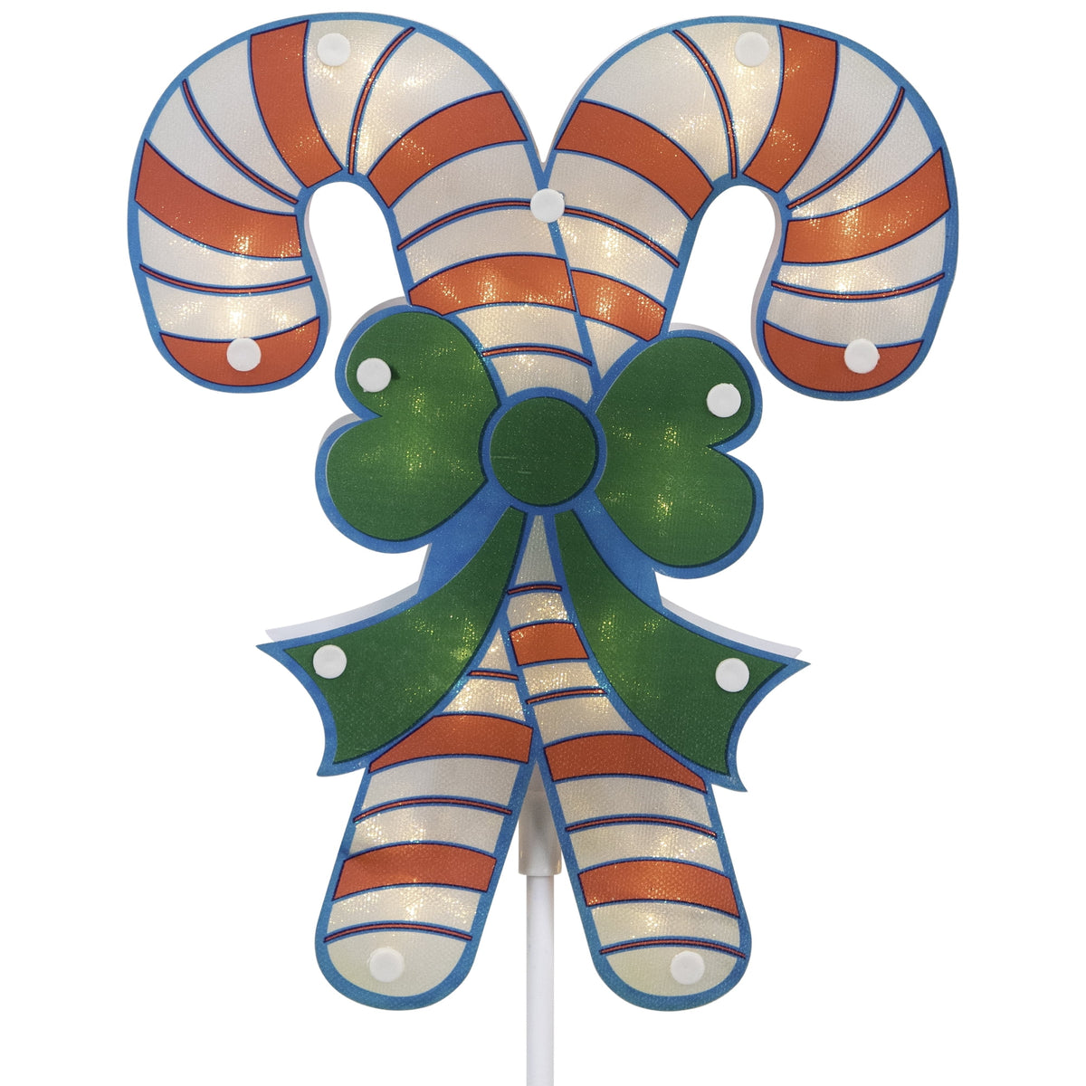 Northlight Lighted Holographic Candy Cane Outdoor Christmas Pathway Markers - 25.5" - Set of 3