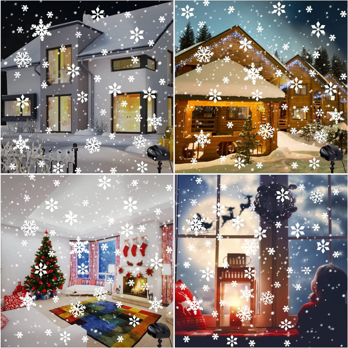 Morttic Christmas Snowflake Projector Lights, Waterproof LED Snowfall Spotlight Projector with Remote Control, Upgrade Rotating LED Snowfall Projection Lamp for Halloween Xmas Party Holiday Garden