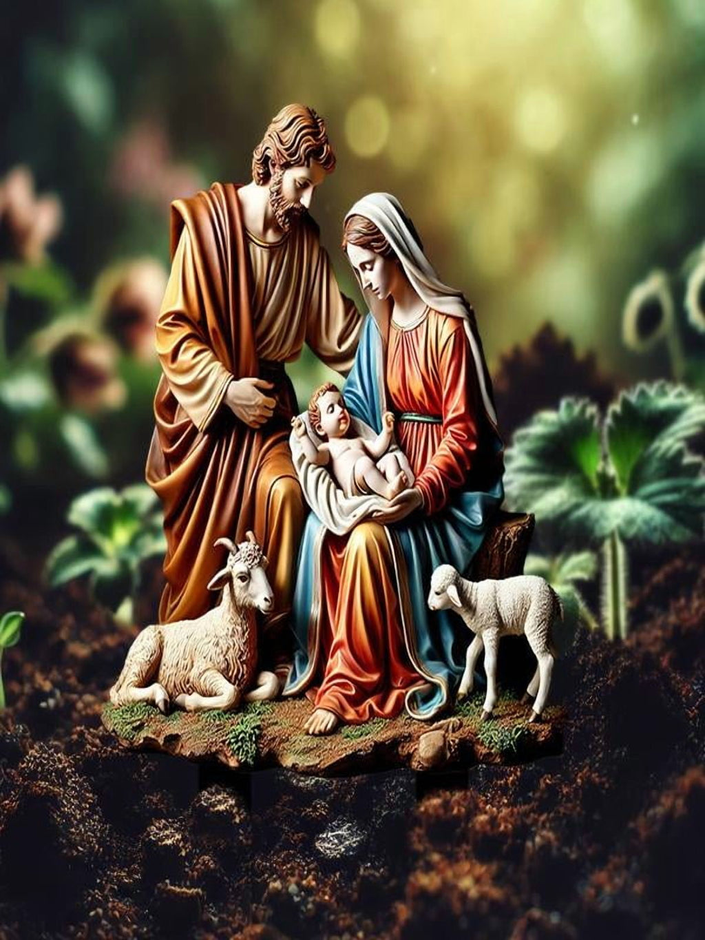 Chamoist Nativity Set,Nativity Scene Indoor,Nativity Sets for Christmas Outdoor,Nativity Scene Christmas Decor,Christmas Nativity Wearresistant Acrylic Ground Insert Pendant Decoration