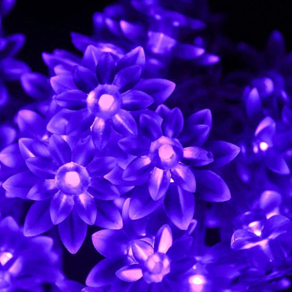 HESHENG Solar Lotus Flowers String Lights, Waterproof 40ft 100LEDs Lights Fairy Lights Outdoor 8 Modes Festival Lighting for Patio Yard Tree Wedding Party Christmas Decoration, Multicolor