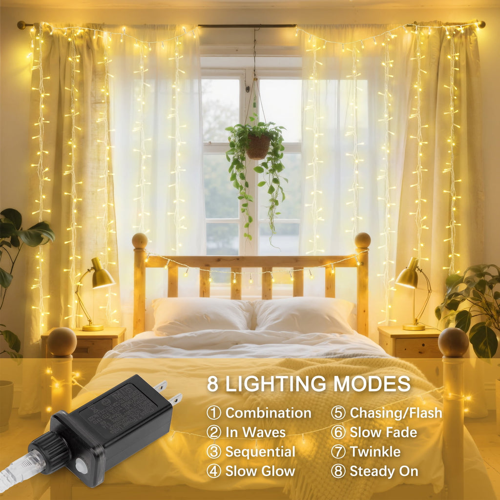 Scidweet Christmas String Lights, 196 FT 600 LED Twinkle Fairy Christmas Light with Remote for Indoor Outdoor Home Holiday Xmas Tree Decor, Warm Yellow