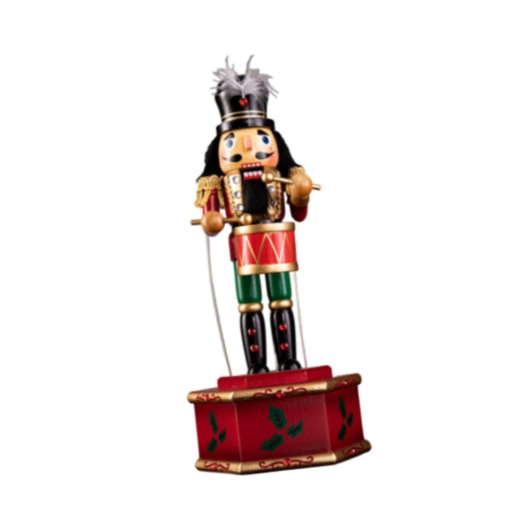 FVDPWYE Christmas Nutcracker Figurine Wooden Nutcracker Doll Music Box Tabletop Ornament