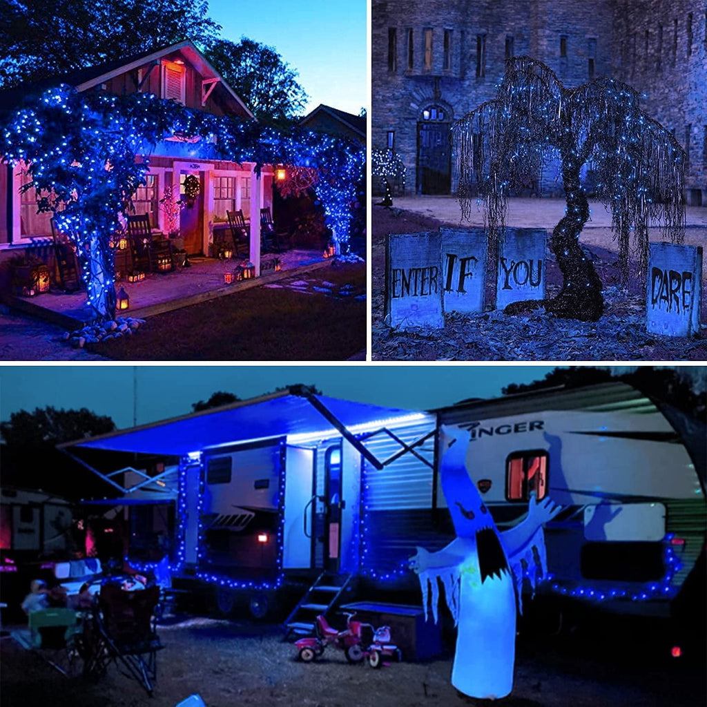 4 Pack Christmas Solar String Lights Outdoor, Total 184FT 520LED, Juhefa IP65 Waterproof Twinkle Fairy Lights for Xmas Tree, Party, Wedding, Yard, Fence Decor (Warm White)