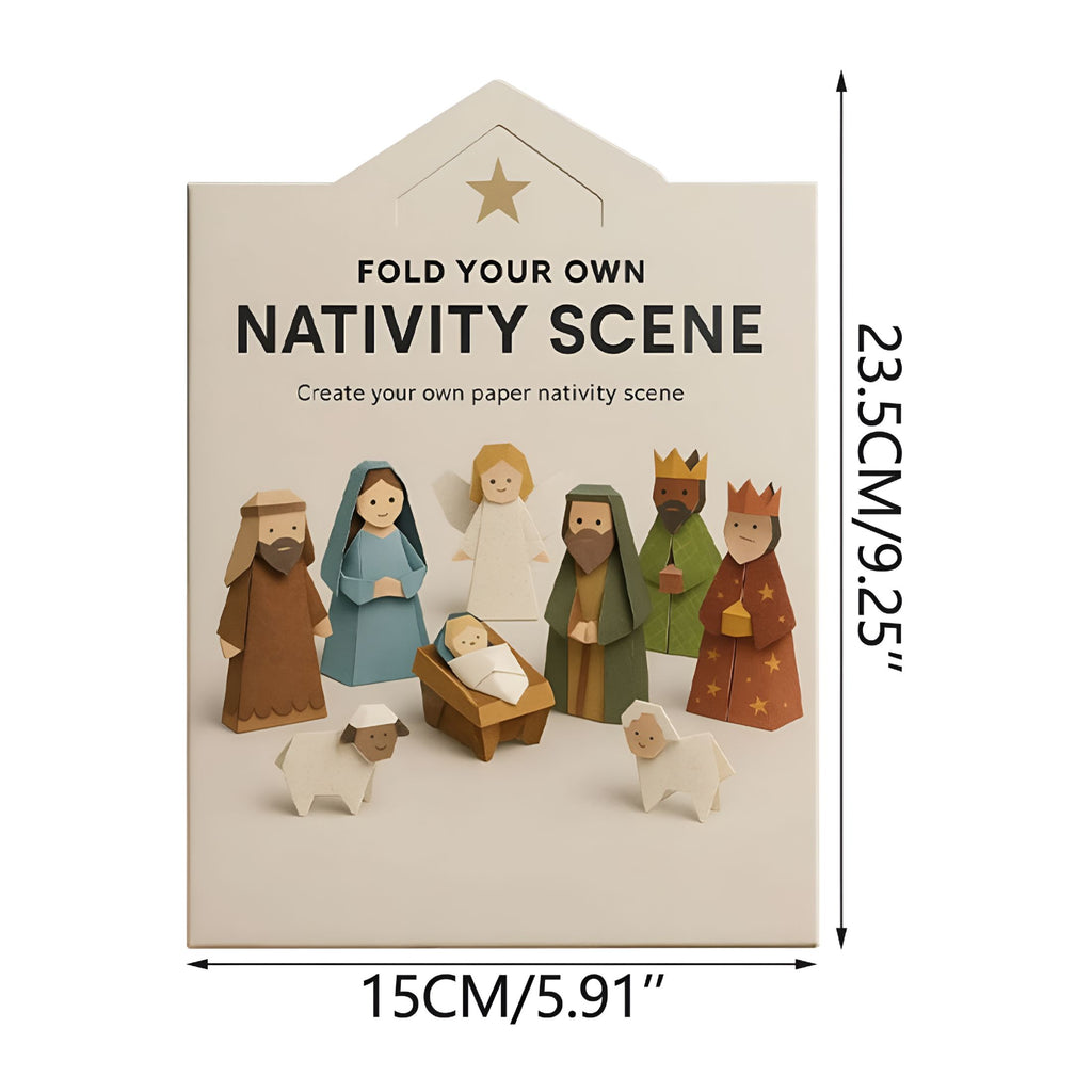 BESTSKY 2026 New Diy Paper Nativity Scene Kit-Holiday Decoration for Family Activities,Step-By-Step Instructions for Easy Crafting,For Mantel and Table Display