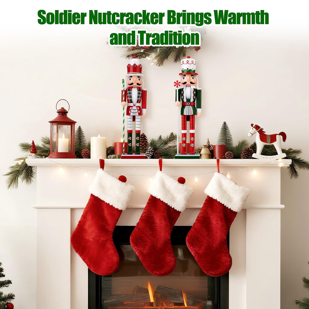 Soul's Christmas Soldier Nutcracker Decorations, 15 Inch Xmas Nutcracker Figure V14