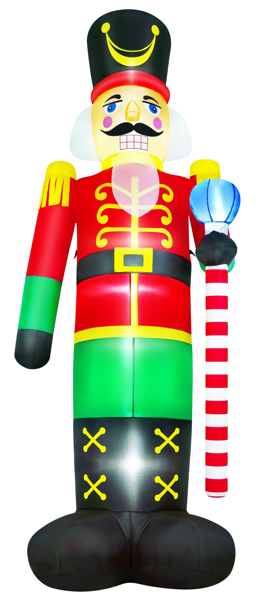 Yexmas 12FT Christmas Inflatable Nutcracker Soldier, Blow Up Yard Xmas Decor with LED Light&Candy Cane for Holiday Party Lawn Garden Outdoor Decor